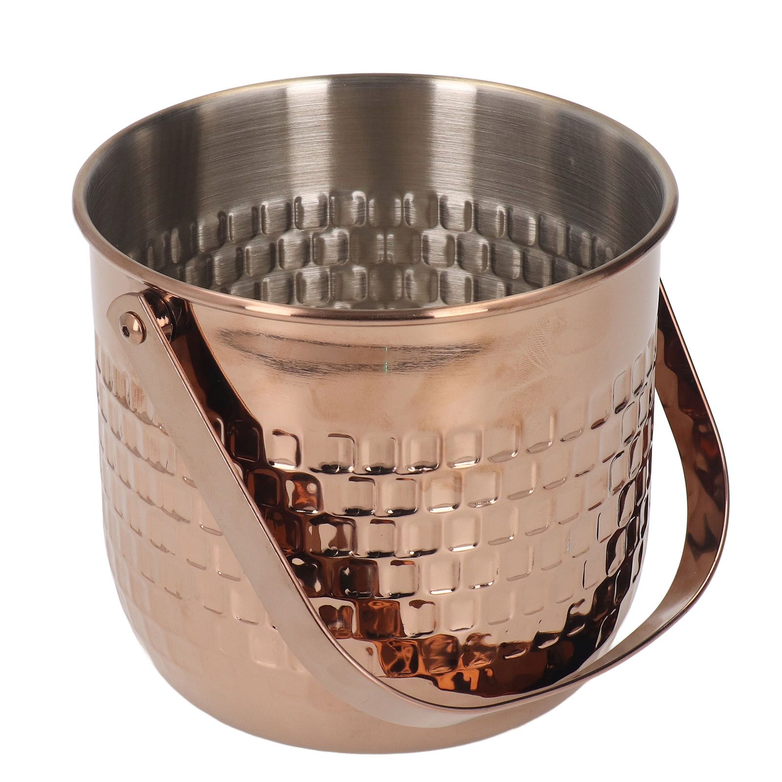 Wine Bucket Double Layer Stainless Steel Insulated Ice Wine Bucket for KTV Bar Dinner Party Rose Gold — image 4