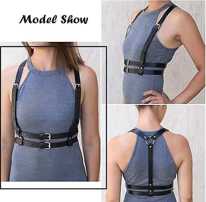 Women's Leather Body Chain Belt with Back Strap Design — image 3