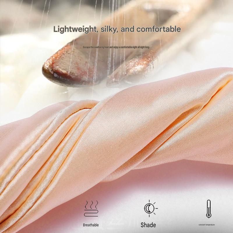 Champagne gold Imitation Silk Sleep Eye Mask - Soft Breathable Light Blocking Design with Elastic Strap for Travel, Nap, and Night Sleep Comfort โ image 3