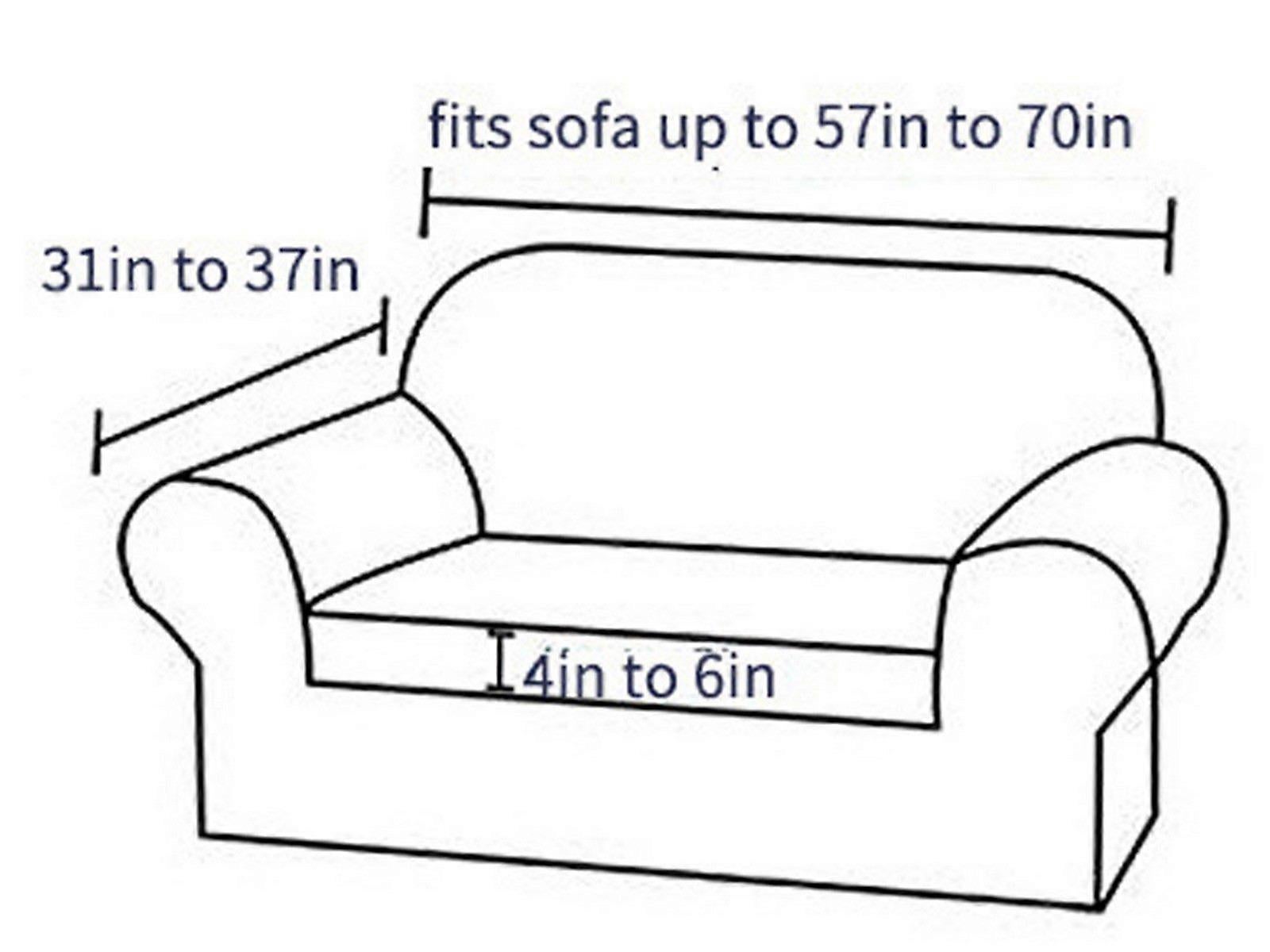 Stretch Sofa Cover for 2 Seats - Grey Slipcover — image 2
