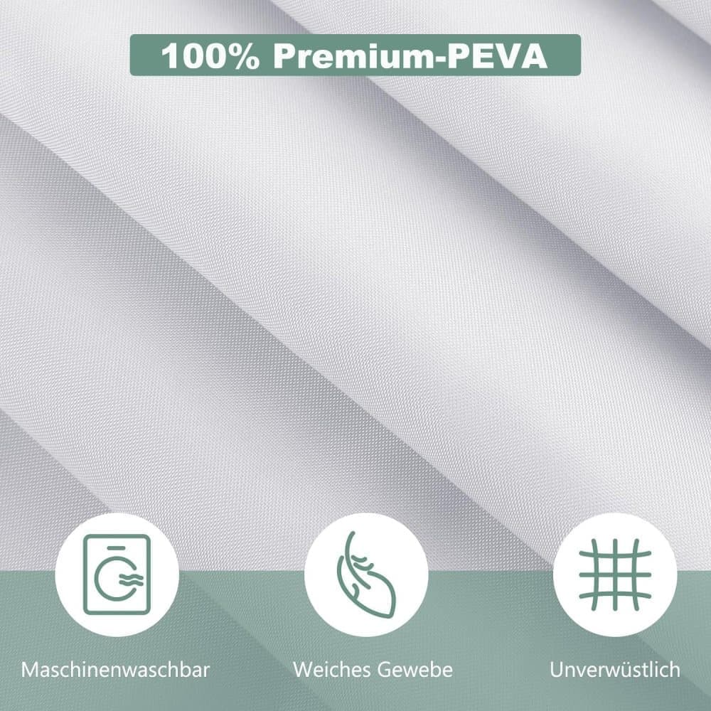 Waterproof mildew resistant PEVA shower curtain, compatible with standard shower rods, 180 × 180cm, Blue — image 3