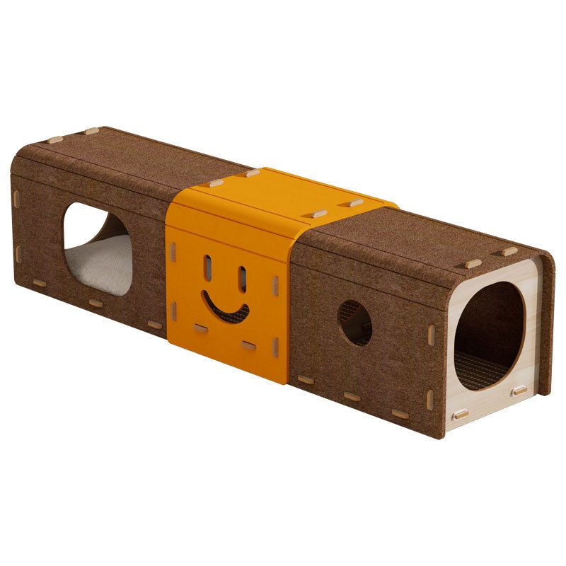 Felt Cat Tunnel Nest Double Layer with Scratching Board Smiley tunnel In stock โ image 5