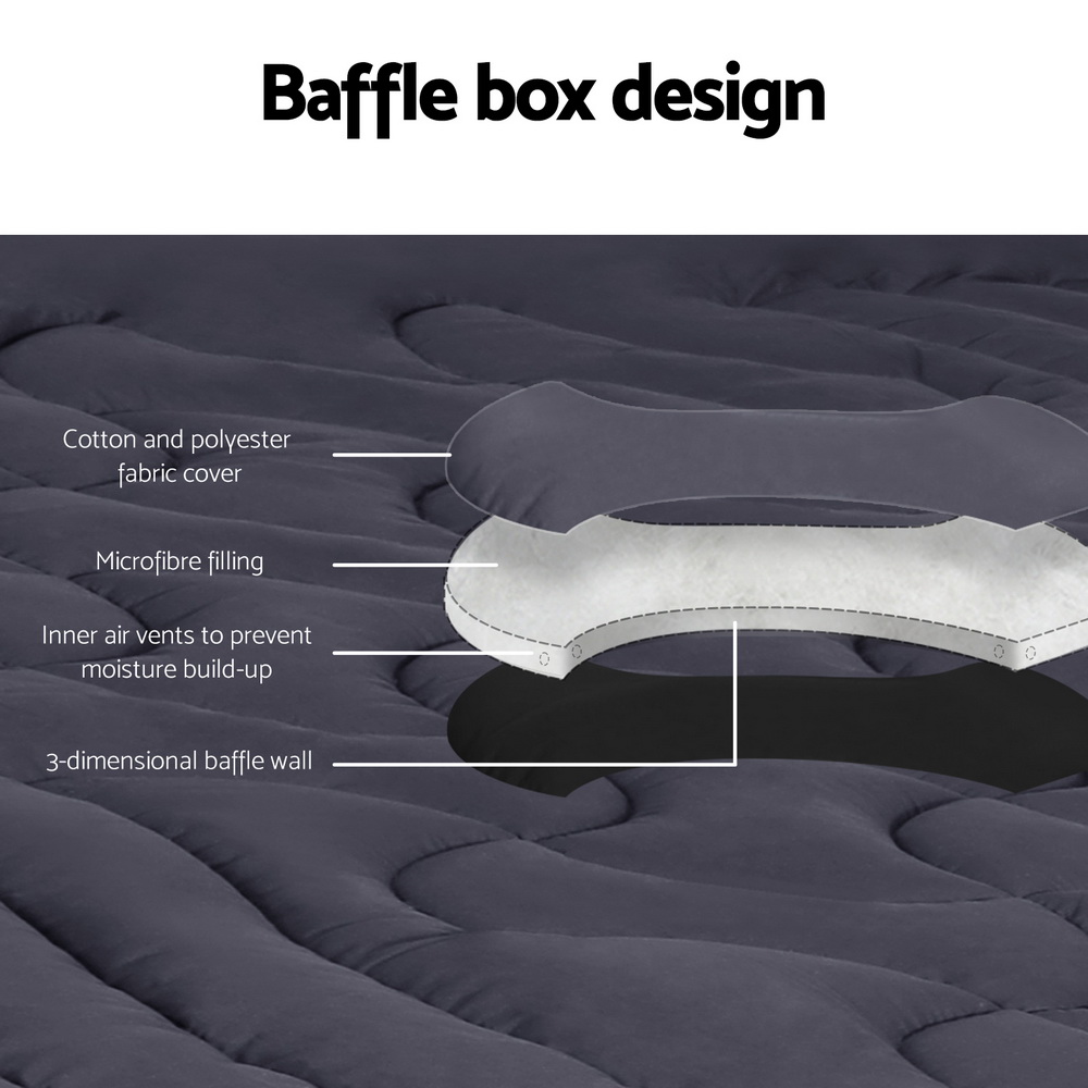 Giselle Bedding 3-Zone Pillowtop Mattress Topper 1000GSM for Back Pain Relief Washable with 45cm Deep Pocket Single โ image 4