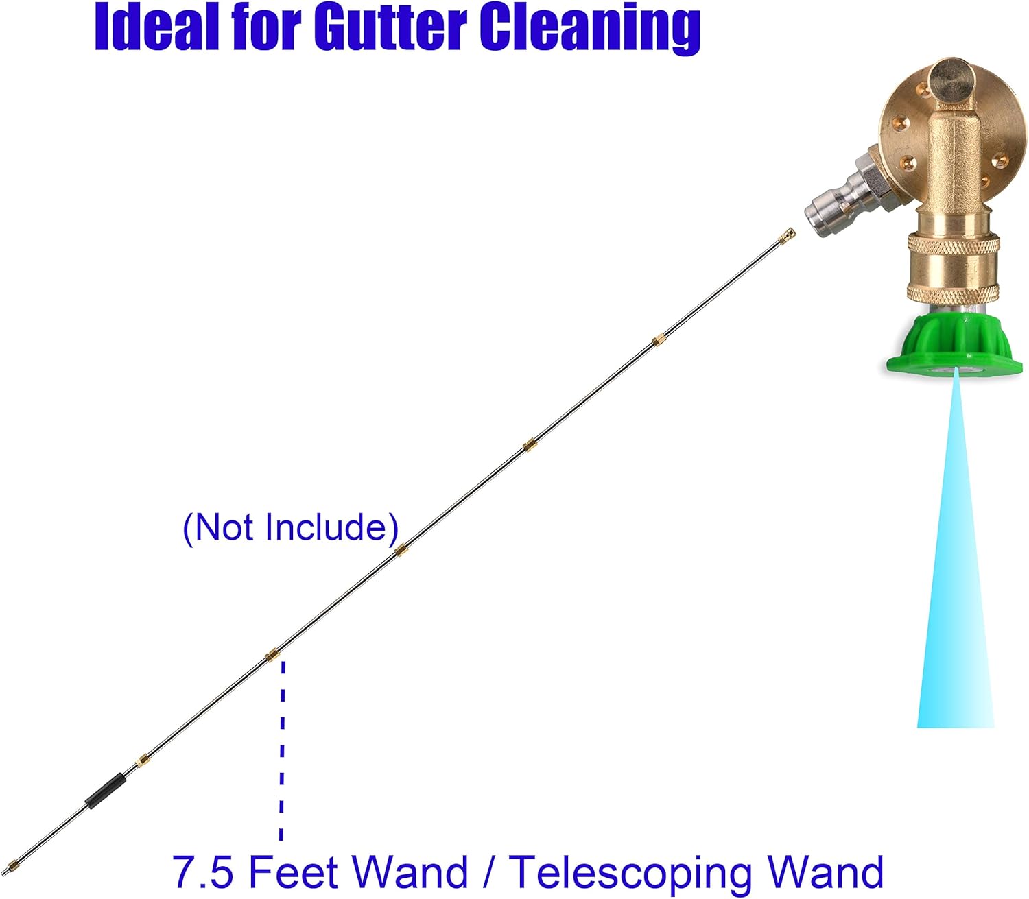 Pivoting Coupler for Pressure Washer Tips, Gutter Cleaner Attachment, 1/4 Inch Quick Disconnect, 240 Degree, 4500 PSI โ image 3