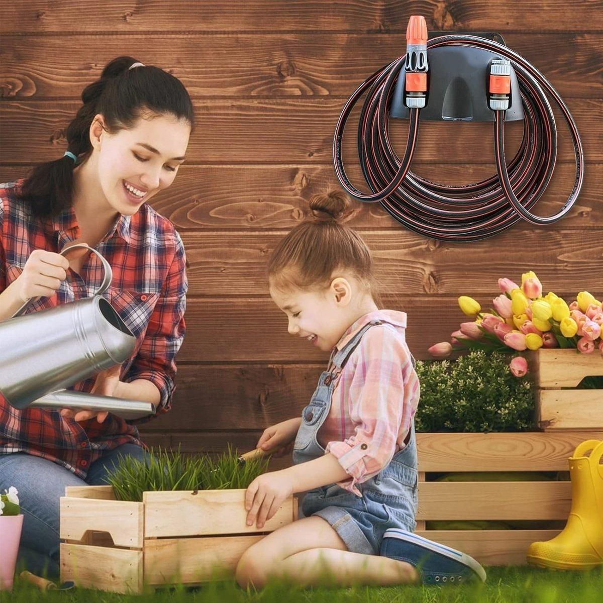3pcs Wall Mounted Hose Holder Rack Plastic Garden Hose Storage Rack Organizer - Orange โ image 6