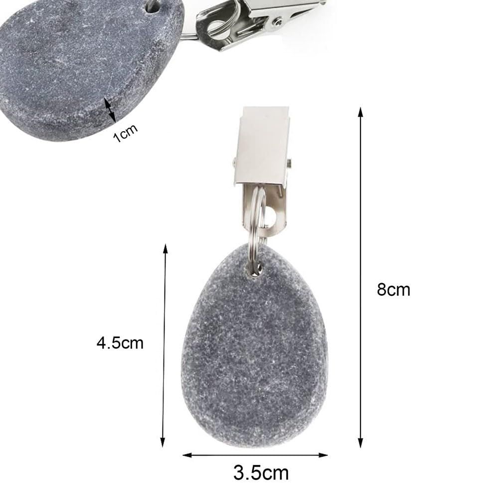 6 Pcs Teardrop Tablecloth Weights Pendants Stone Table Cover Weights Hangers with Metal Clip Tablecloth Weighted Clips for Family โ image 2