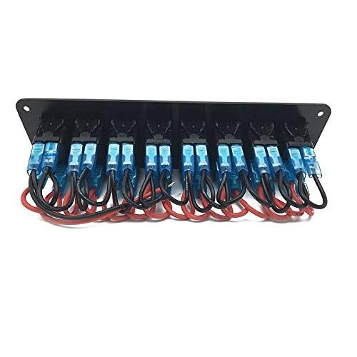 Rocker Switch Panel 8 Gang Aluminum Waterproof Toggle Switch Panel, On-Off Car Boat Switch, Pre-Wired Switch Panel — image 3
