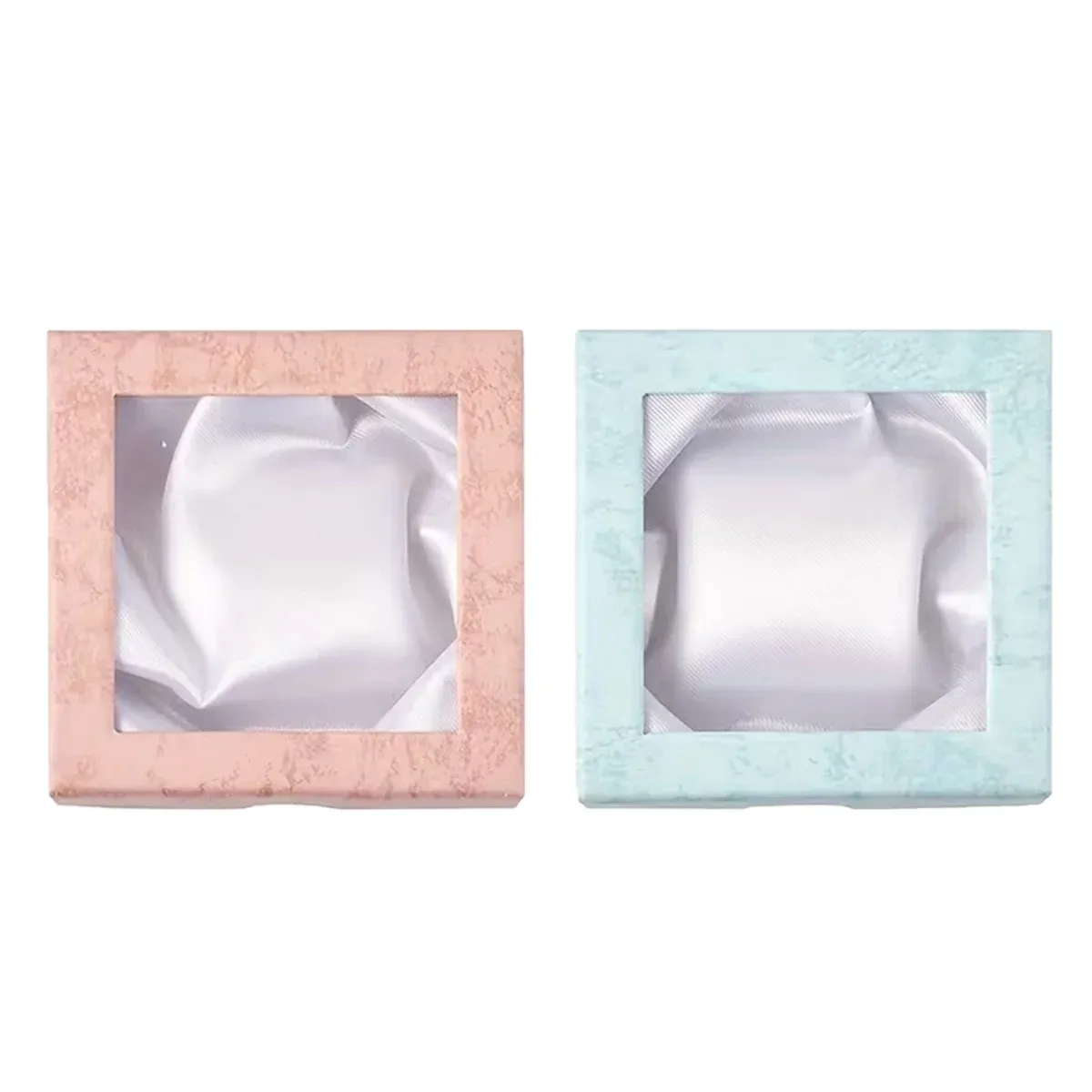 12Pcs Clear Window Jewelry Boxes Transparent Lid Display Case For Necklace Ring - Blue โ image 3