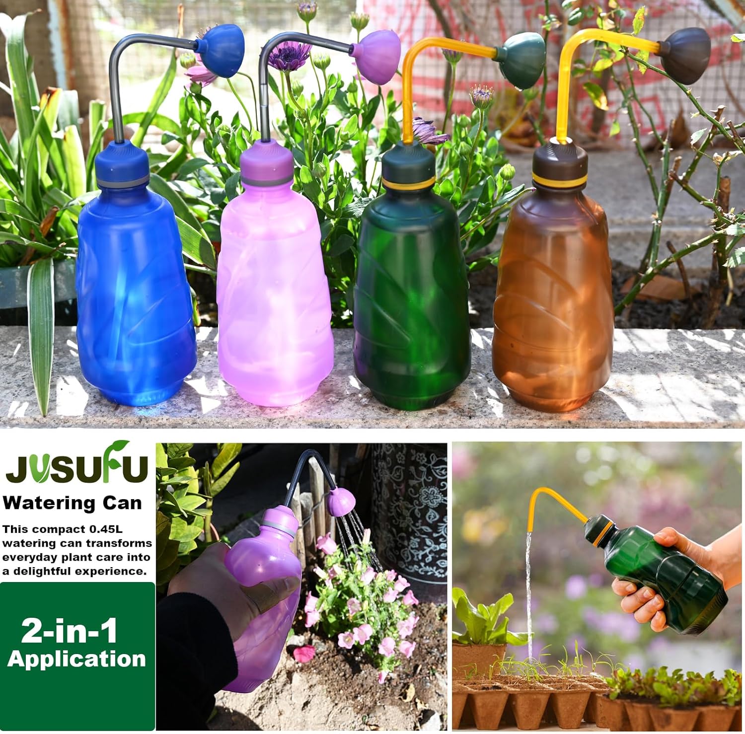 Watering Can for Seedlings, Small Watering Can for House Plant Garden Flower 15oz/0.45l (Blue) — image 3