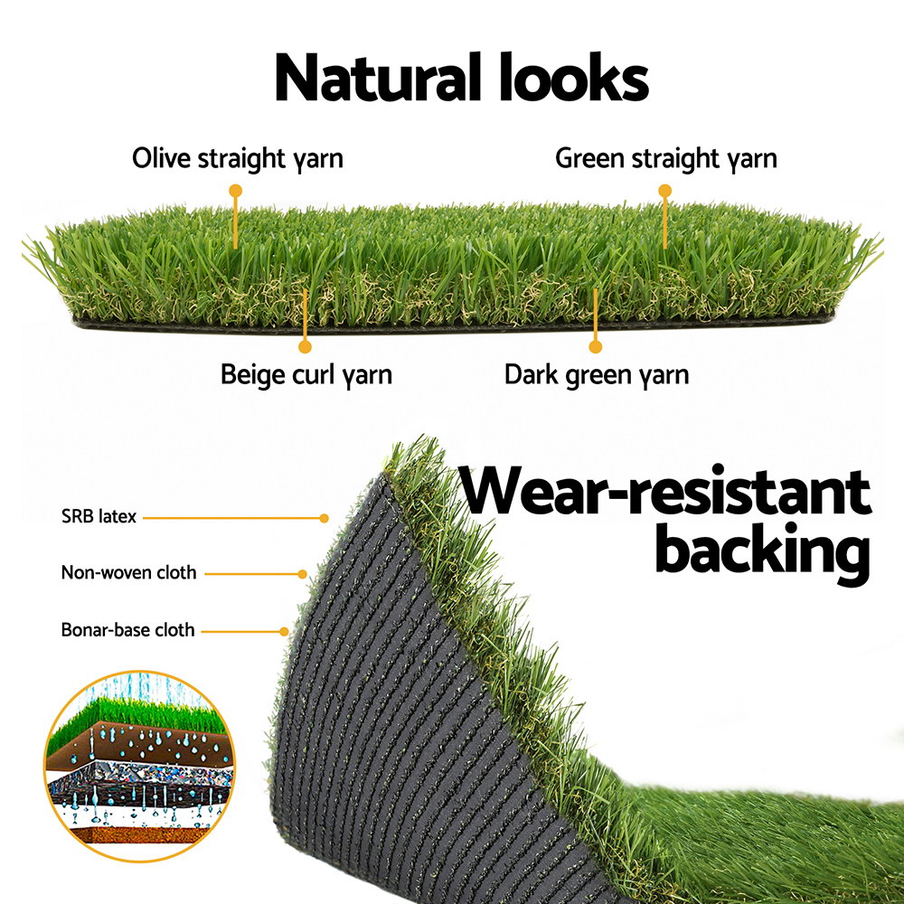 Prime Turf Artificial Grass 35mm 2mx5m Synthetic Fake Lawn Turf Plastic Plant 4-coloured โ image 6