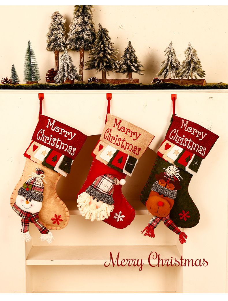 Fluffy plush fabric, 3D appliqués, full of festive charm. Height 45-47cm, holds candies and gifts, decorates Christmas trees and fireplaces, filling the room — image 3