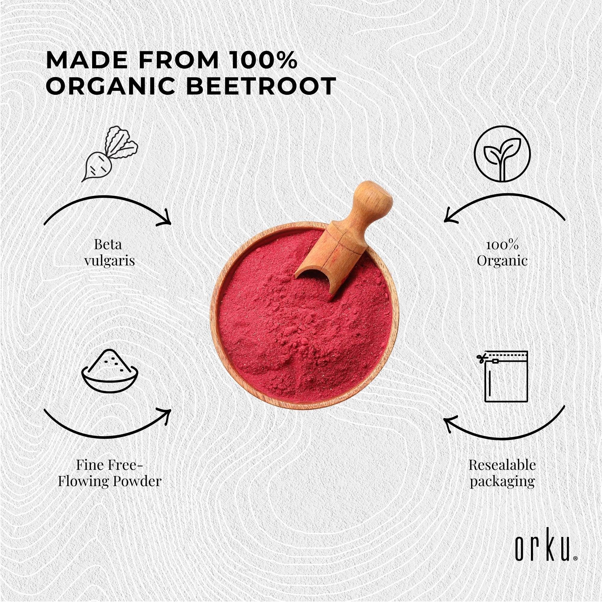 Orku 3Kg Organic Beetroot Powder ACO Certified 100% Pure Beet Root Tub — image 5