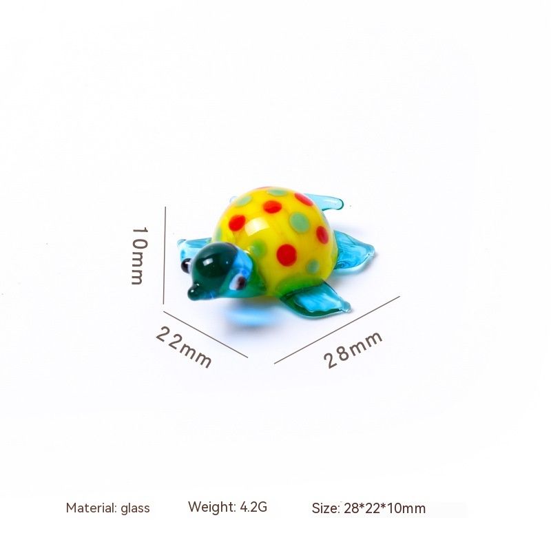 Handmade Mini Sea Turtle Art Glass Blown Sea Animal Figurine,Set of 4-Sea Turtle Figurines Hand Blown Sea Animal Collectibles — image 4