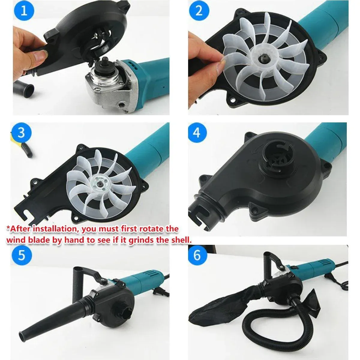 2in1 Angle Grinder Blow Dryer Suction Converter Power Tool Accessories Kit — image 4