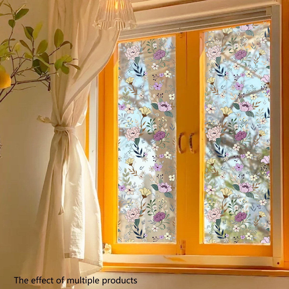 Static window sticker - Wall decoration - 45*100cm - flower plant - PVC - B — image 3