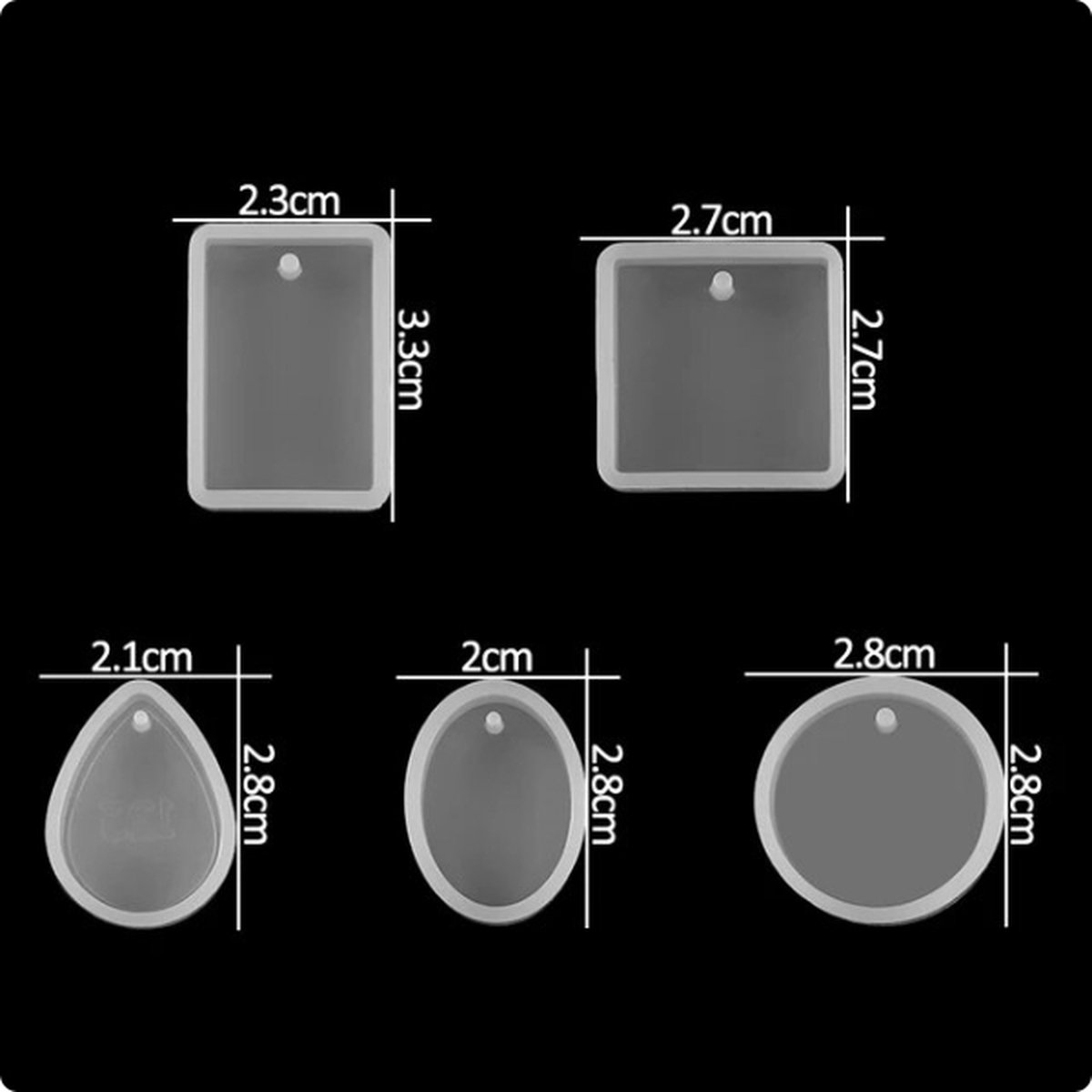 Epoxy molds for pendants - Silicone jewelry mold - Set of 5 — image 5