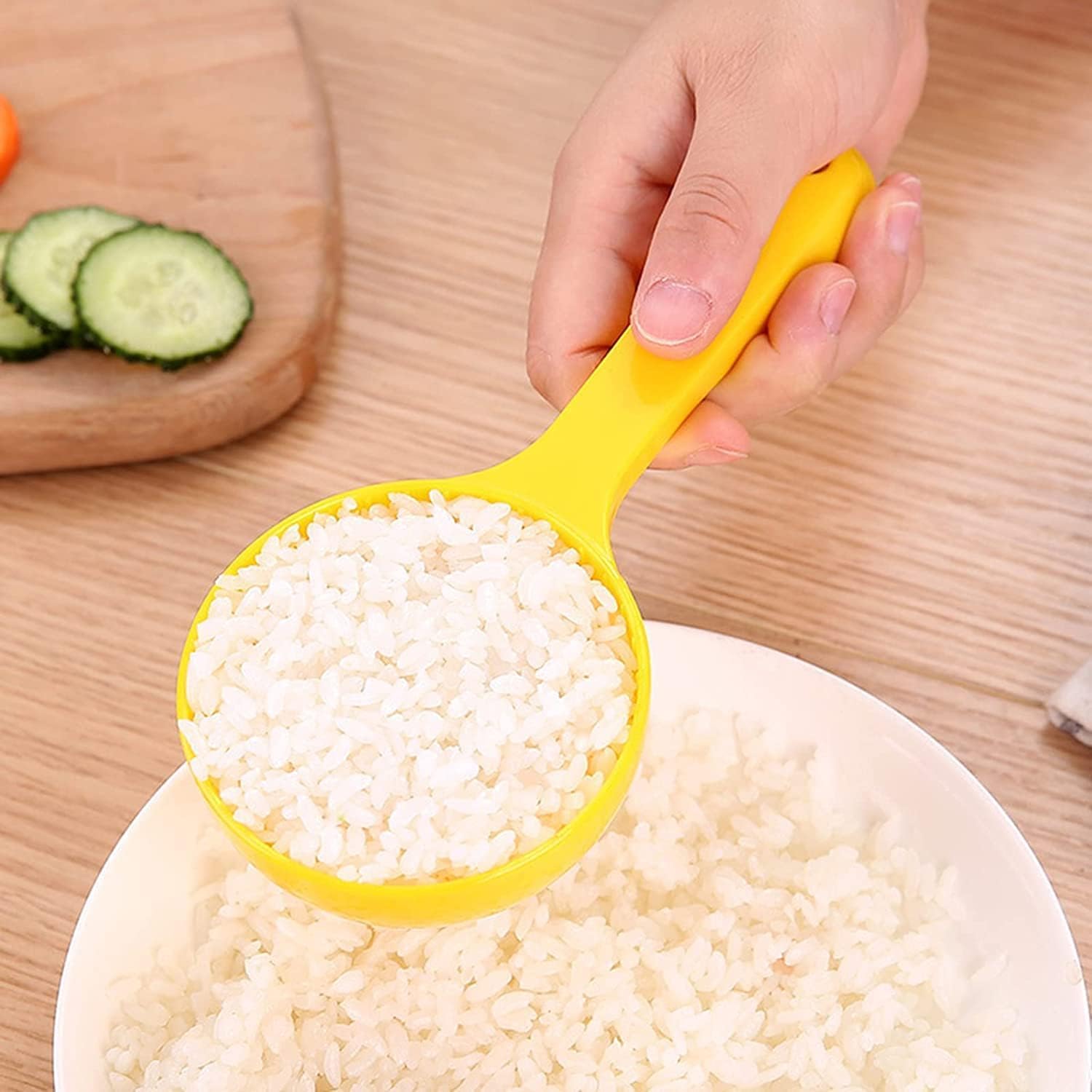 Rice Scoop Ladle Mold For Rice Ball Making, Non-stick Sushi Mold Rice Ball Scoop Rice Spatula Kitchen Utensil Yellow — image 2