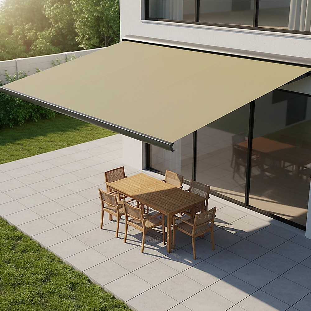 5.5m x 3.0m Retractable Folding Arm Awning Heavy Duty Full Cassette Motorised โ image 2