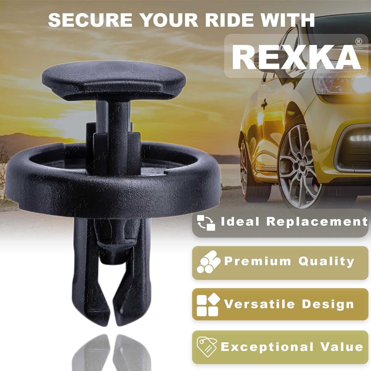 Rexka 30pcs Bumper Cover Radiator Support Splash Shield Wheel Opening Retainer Clips 90467-07220 for Toyota Lexus 4Runner C-HR Camry Corolla Highlander Mirai — image 4
