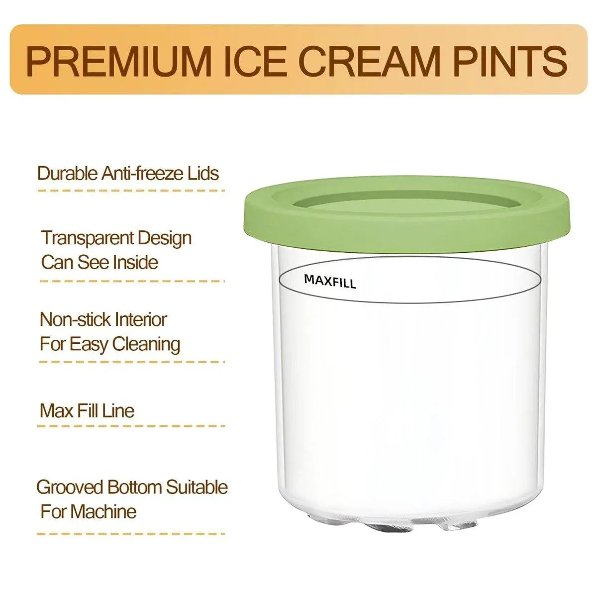 1 or 2 Pieces Ice Cream Tin Container Storage Box for Ice Cream Making Home - Grey โ image 5