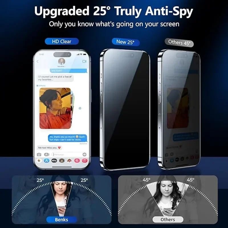 2pcs iPhone 15 Privacy Screen Protector, with Tempered Glass, Anti-Spy & Scratch Resistant, Compatible with iPhone 15 โ image 6