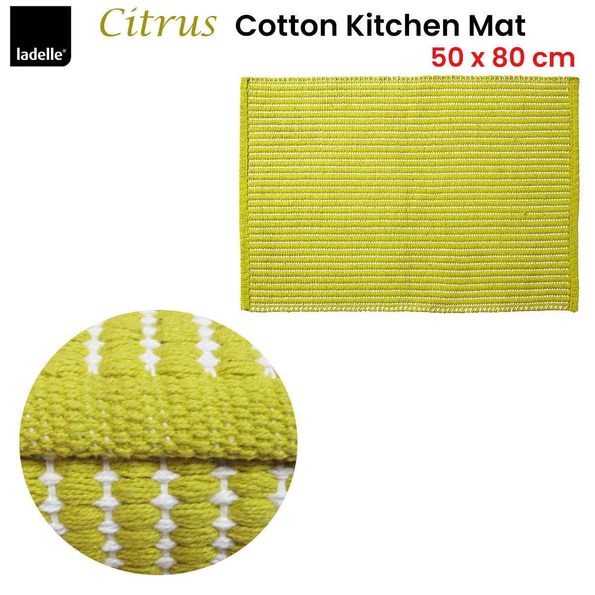 Ladelle Classic Citrus 100% Cotton Kitchen Mat Rug — image 2