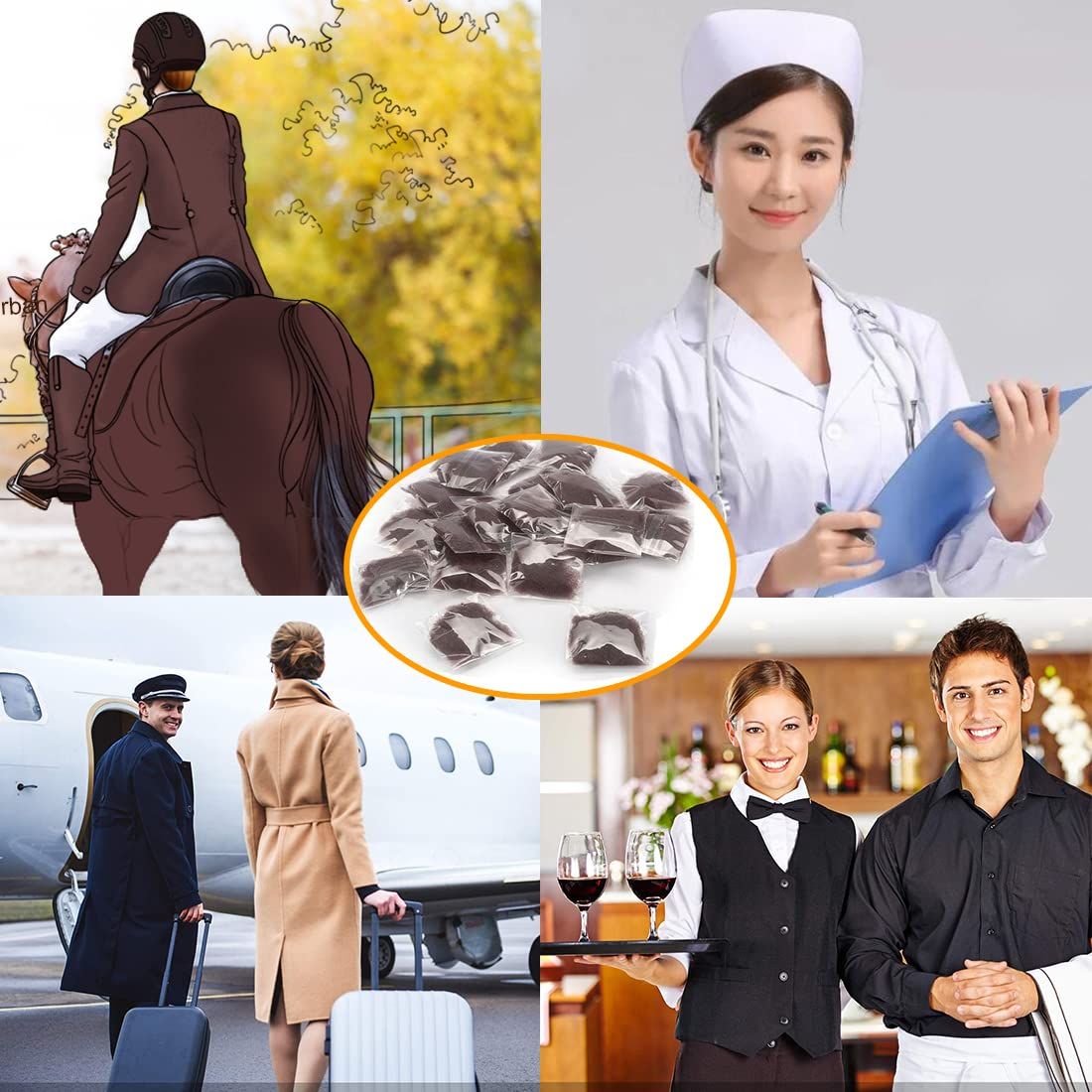 50PCS Hair Nets Invisible Elastic Edge Mesh Bun Hair Nets for Ballet Dance 20" Brown โ image 6