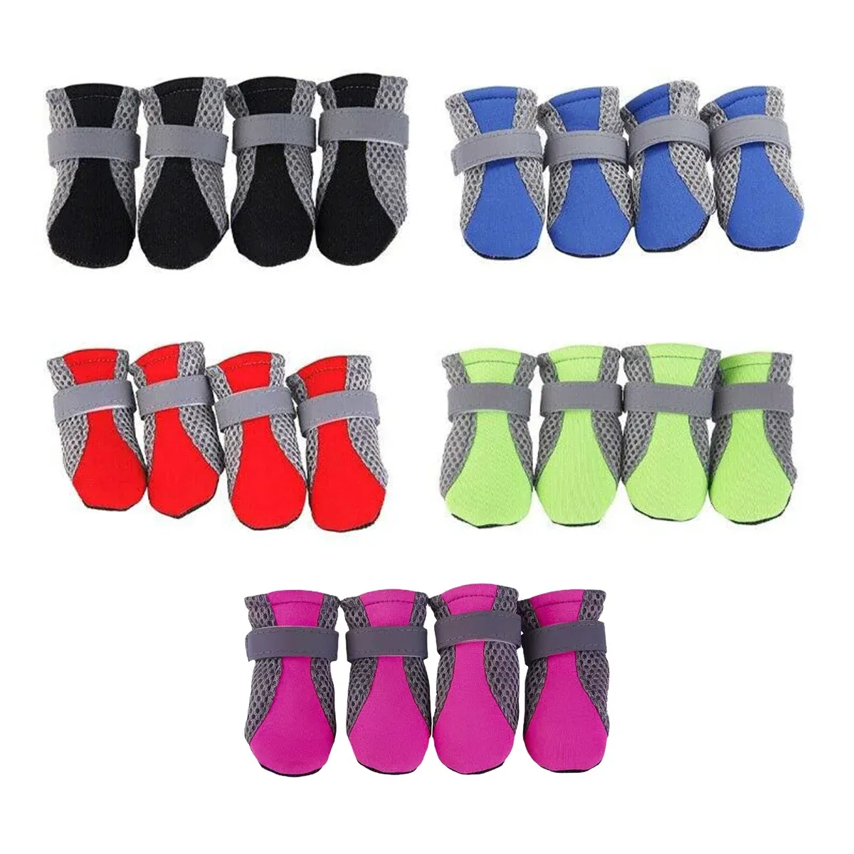 4Pcs XL Size Anti Slip Waterproof Protective Dog Shoes Rain Boots Pet Socks Booties - Green — image 3