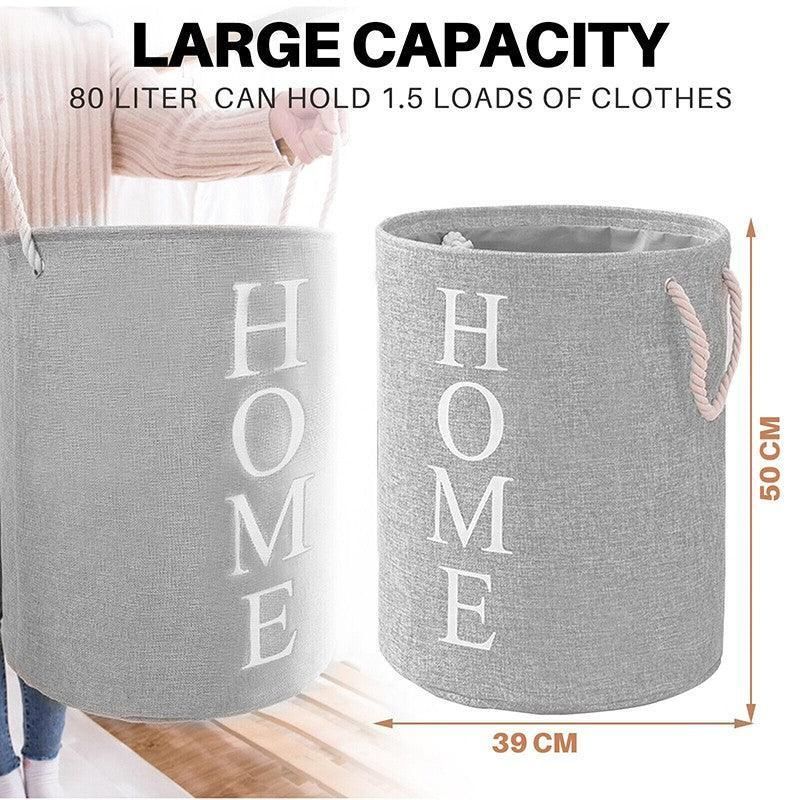 60L Large Foldable Laundry Washing Clothes Storage Hamper Basket Bin Organiser — image 6