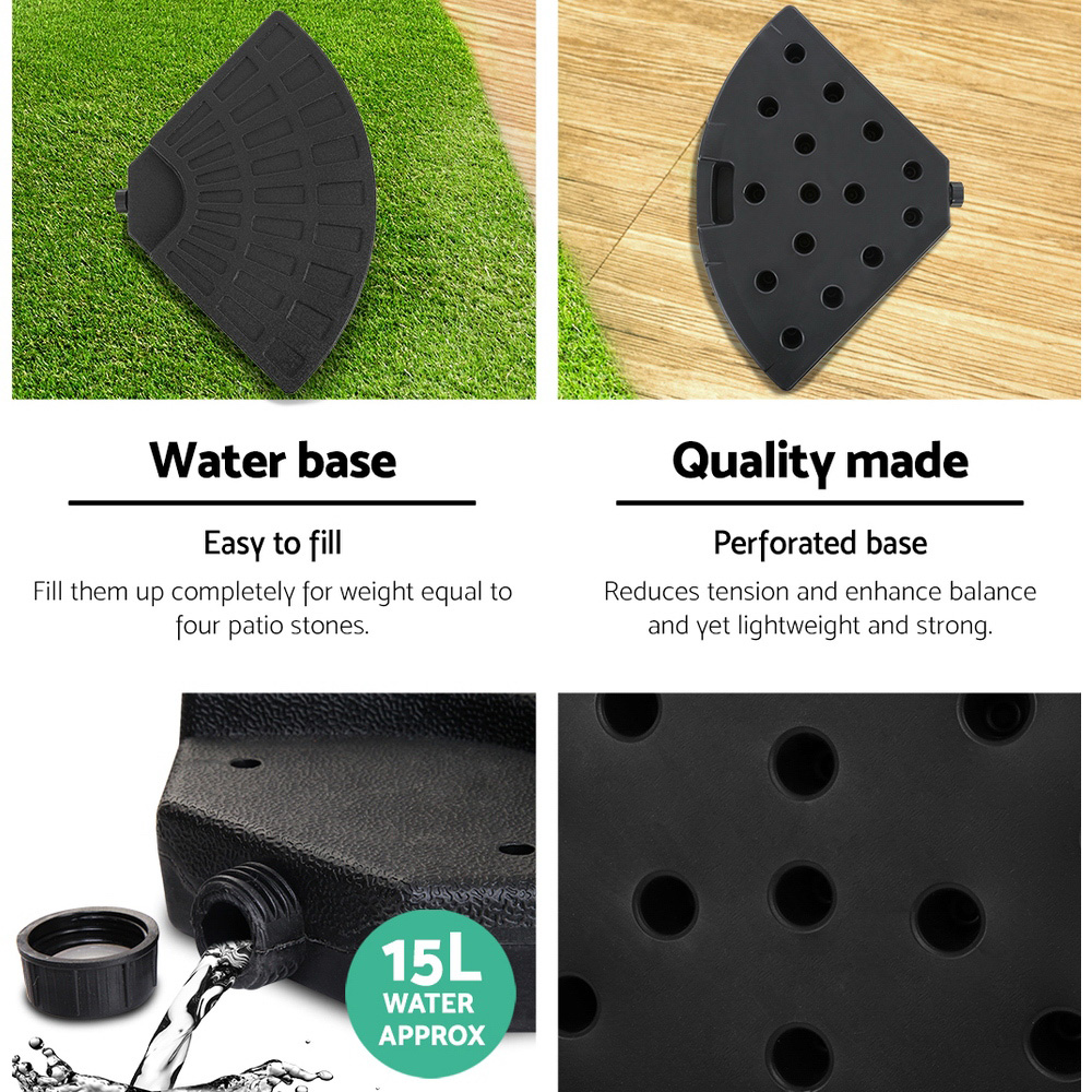 Instahut 3m Outdoor Umbrella w/Base Cantilever Beach Garden Patio Grey โ image 5