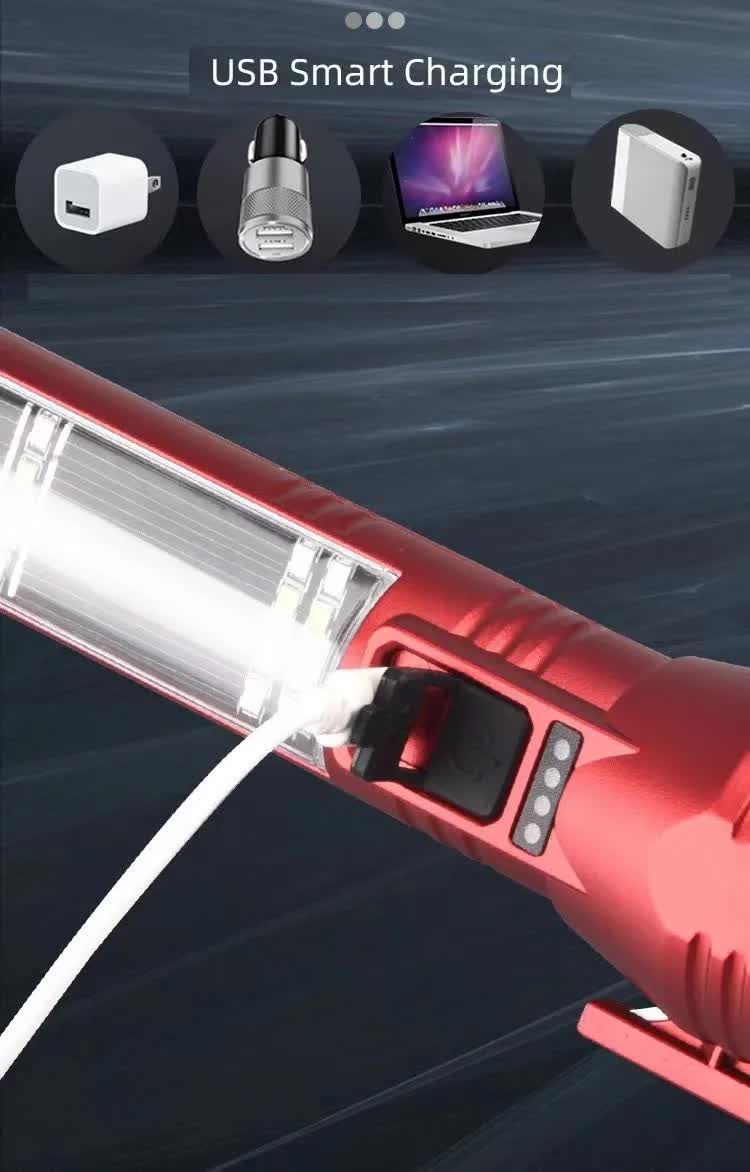 Rechargeable Safety Flashlight, Waterproof Emergency Torch with USB Charging, High-Lumen, Red โ image 4