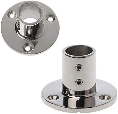 7/8''(22mm) 90 Degree Heavy Dudy 316 Stainless Steel Marine Tube Boat Hand Rail Round Base Bimini Top Fitting Hardware — image 2