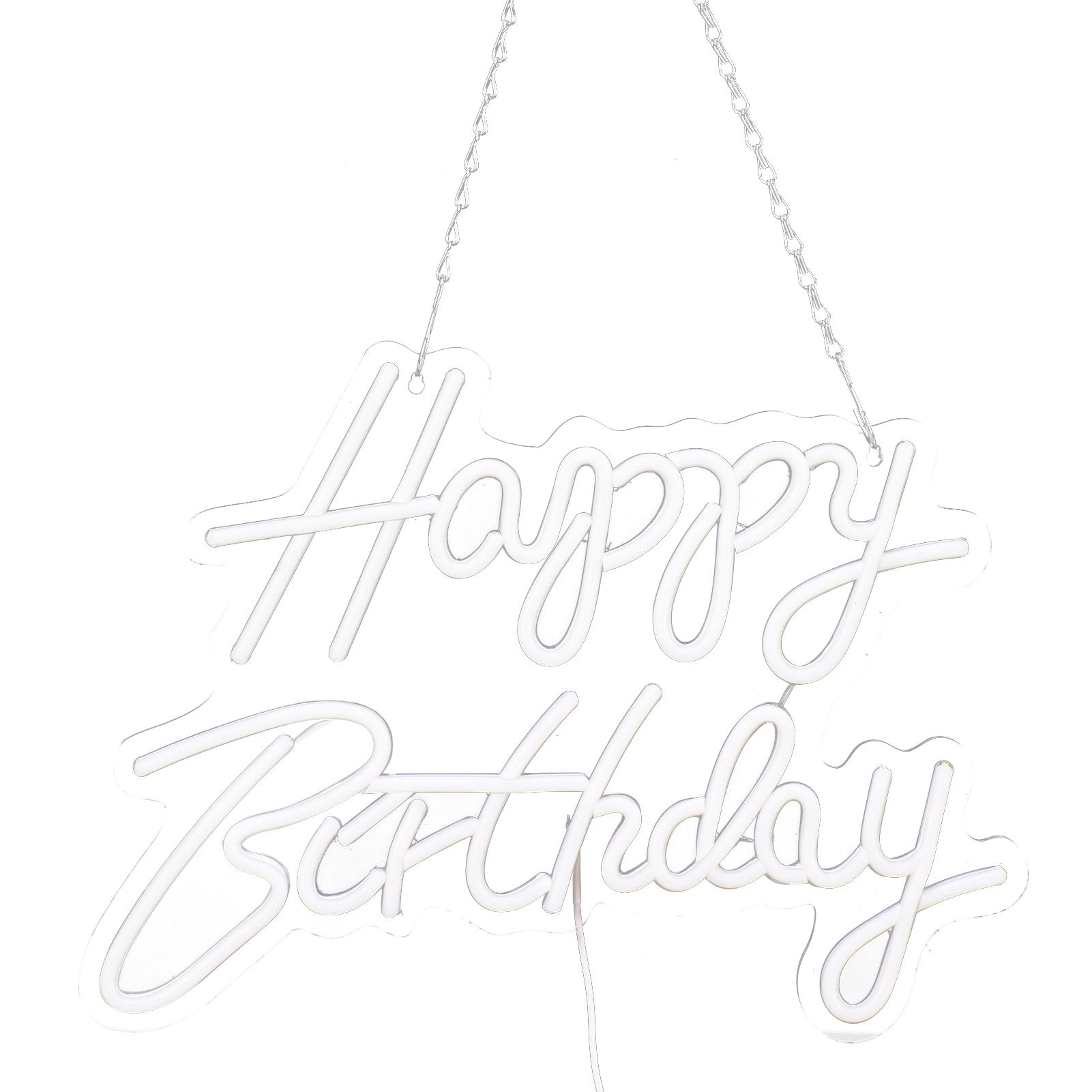 Happy Birthday Letter LED Lights Romantic Neon Light Sign Acrylic Happy Birthday Decoration for Party Bar Warm White — image 2