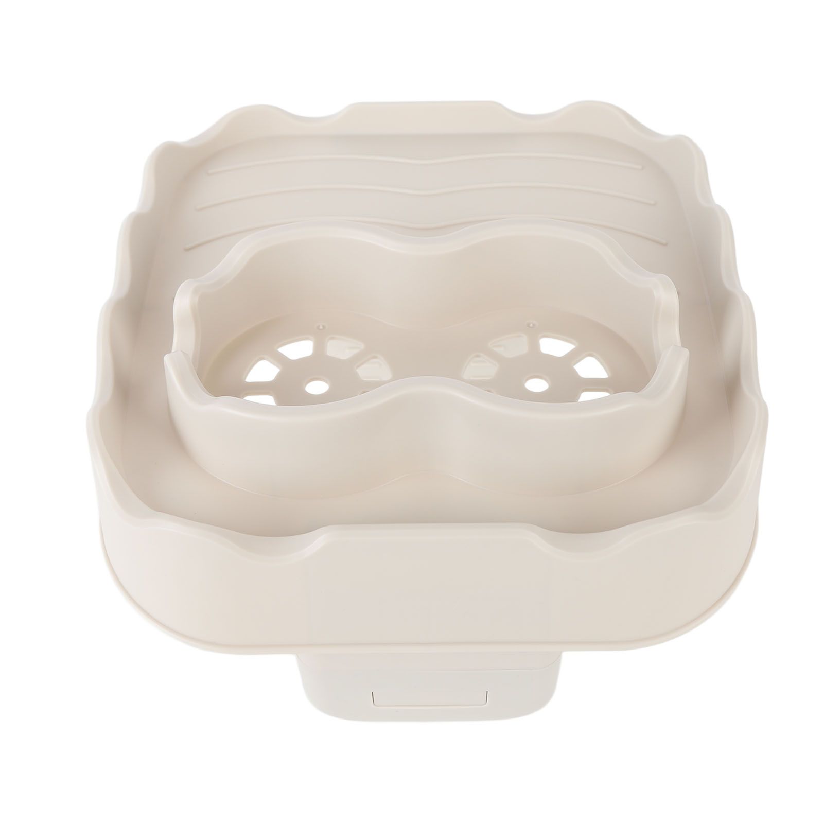 Hot Tub Table Tray with Drain Holes Anti Slip Adjustable Hot Tub Side Table for Swimming Pools SPA Bathtub Beige โ image 4