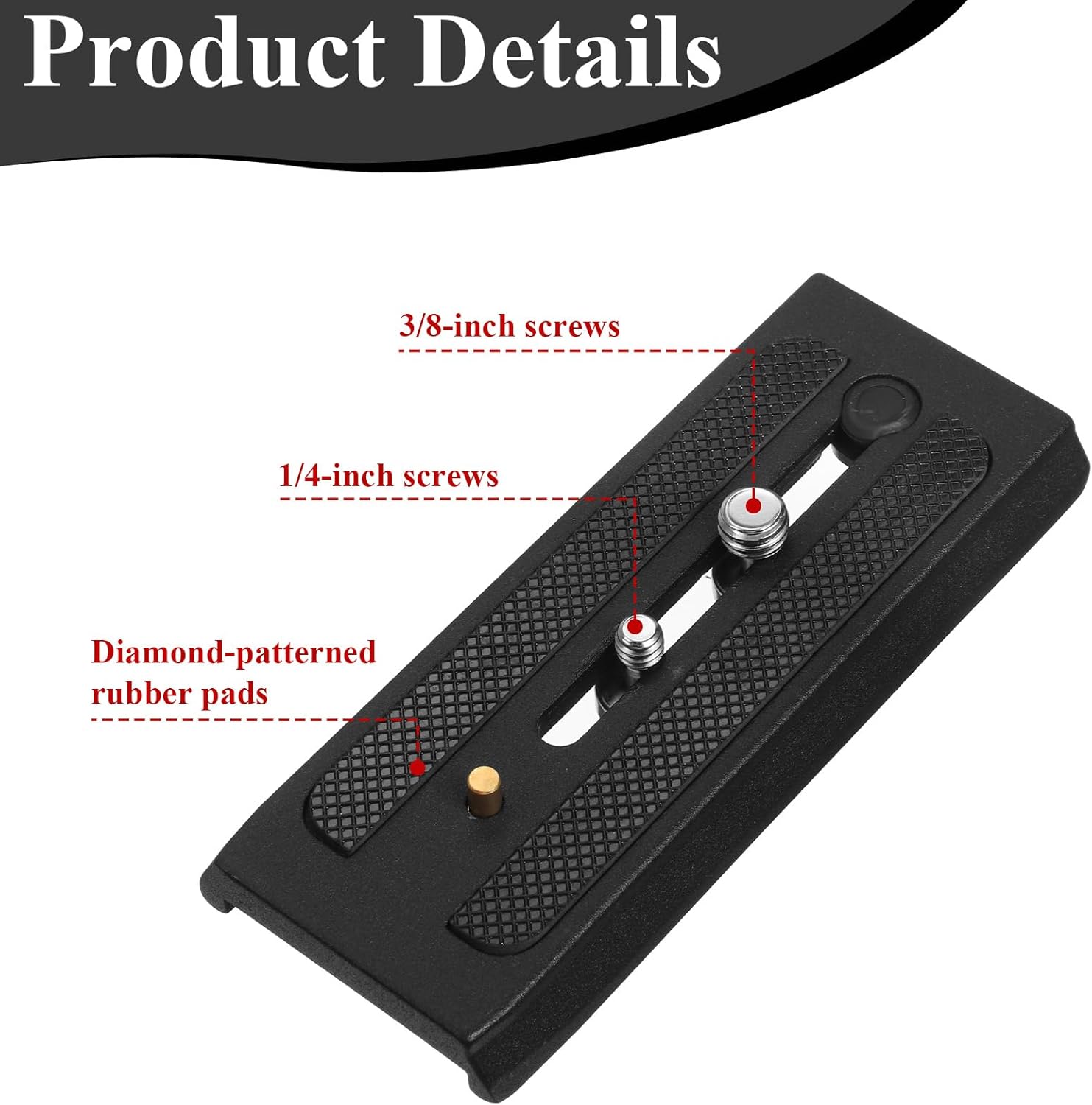 Tripod Quick Release Plate, P200 Quick Release Plate Camera for Tripod, Universal Aluminum Alloy Camera Mounting Base Plates with 1/4" & 3/8" Screws Compatible — image 2