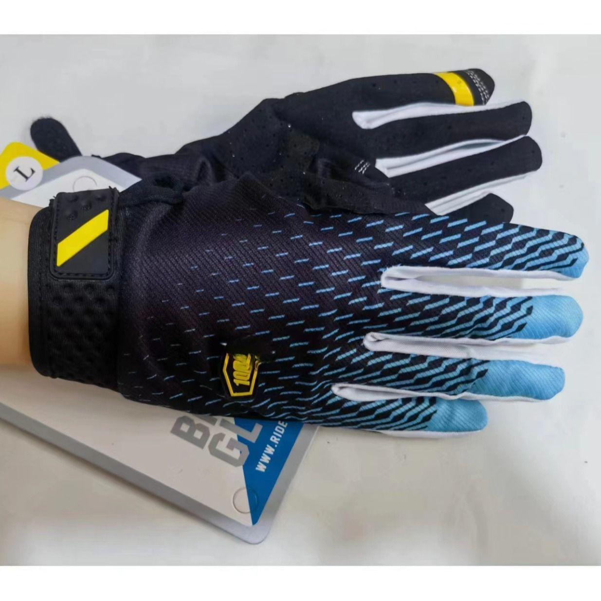LOHAS FOX Cycling Gloves Nylon Wear Resistant Long. Black red โ image 3