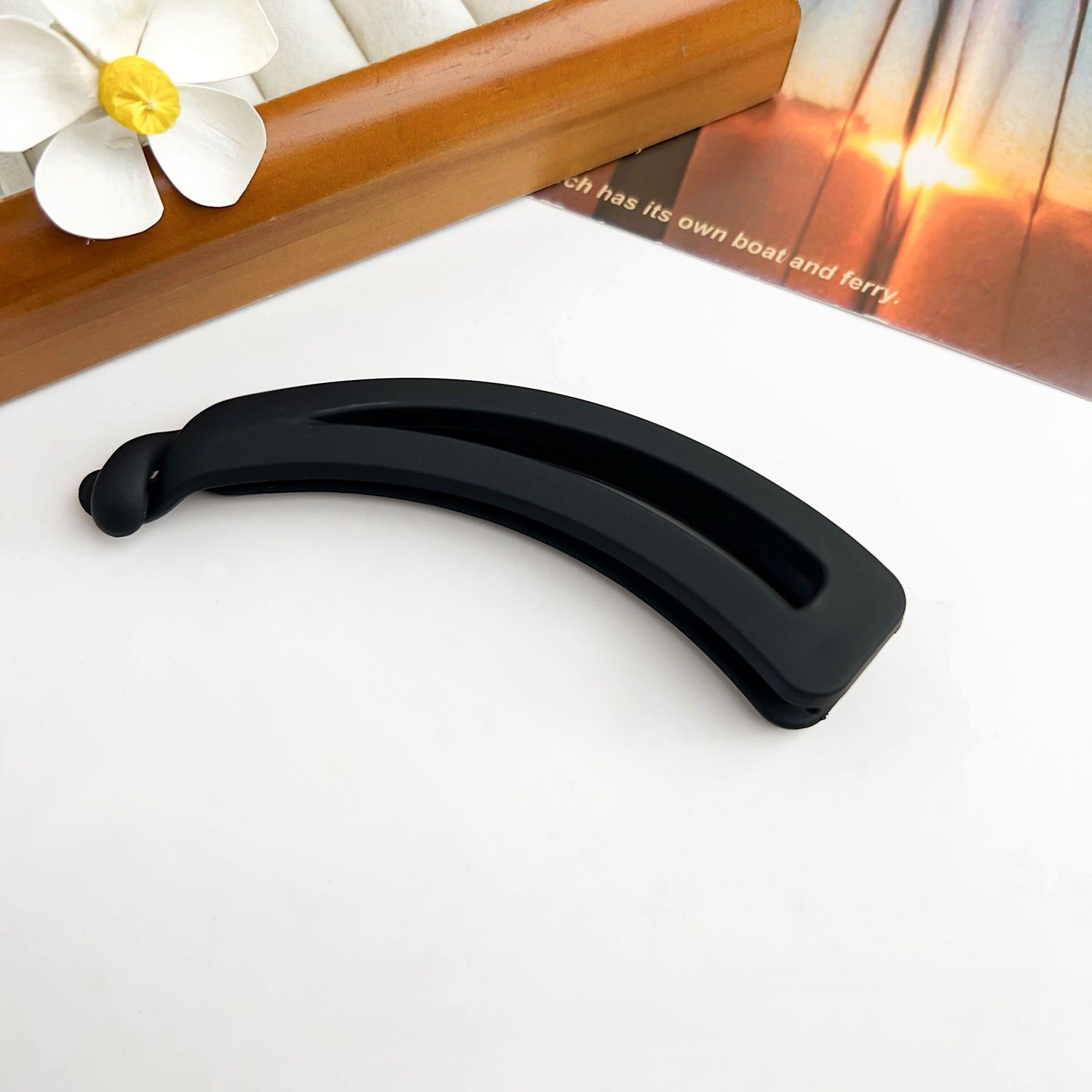 3 pcs Women Girl Vintage Matte Banana Clip, Curly Long Straight Short Hair Claw Simple Vertical Clip Ponytail Holder โ image 3