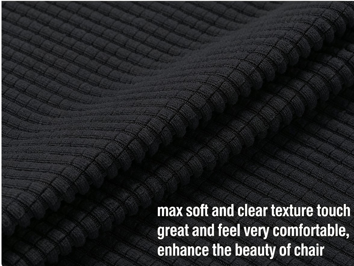 Stretch Full Cover Chair Cover 6-Pack - Waterproof Anti-Slip Elastic Seat Protector for Dining Room Hotel - Thick Warm Waffle Texture - Black (6-Pack) — image 3