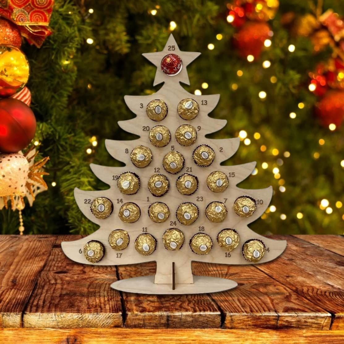 Calendar Christmas Party Chocolate Frame Decoration Wooden Advent Calendar Merry Xmas Decor Ornaments Party Decor Gifts โ image 4