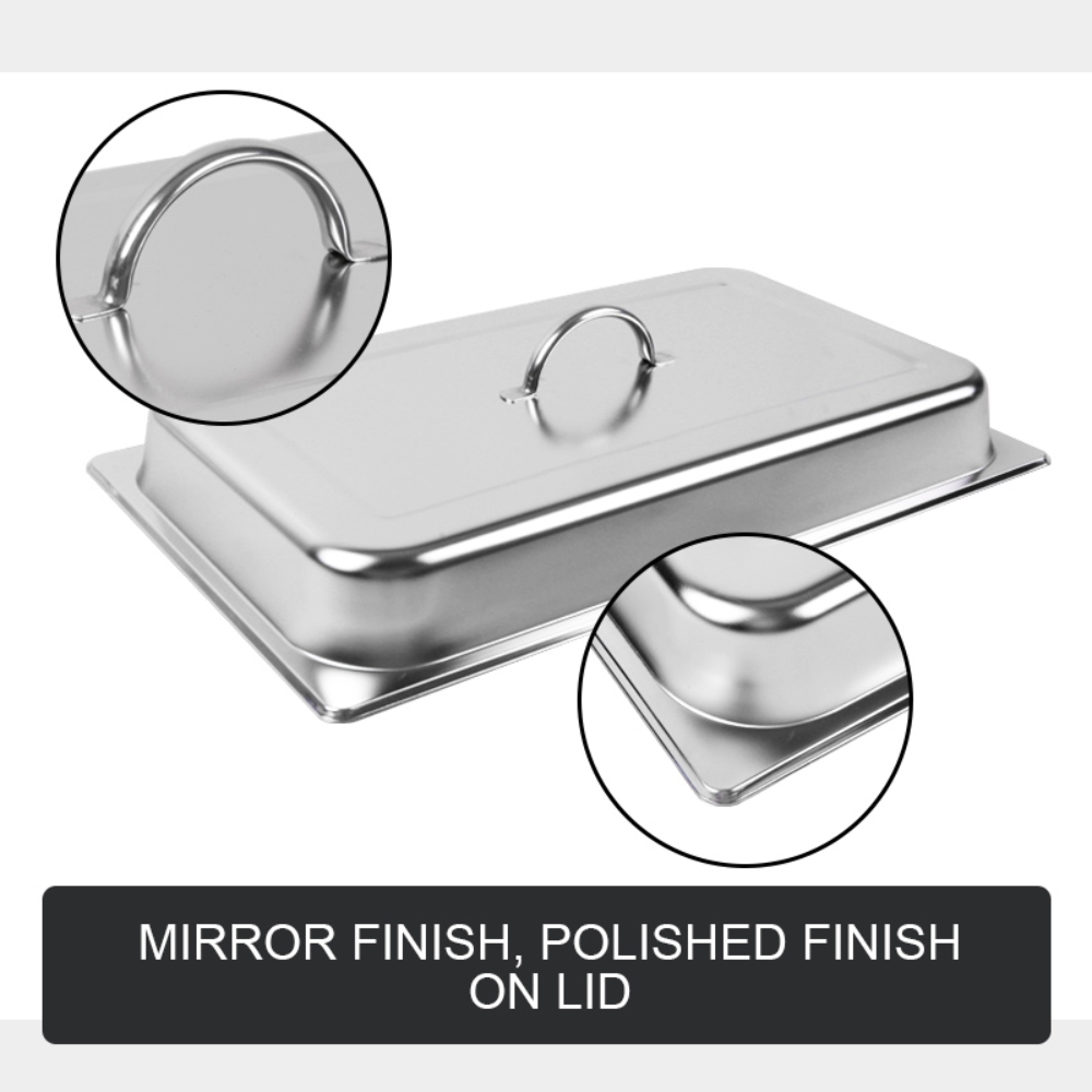 9L Chafing Dish Set Buffet Pan Bain Marie Bow Stainless Steel Food Warmer — image 3