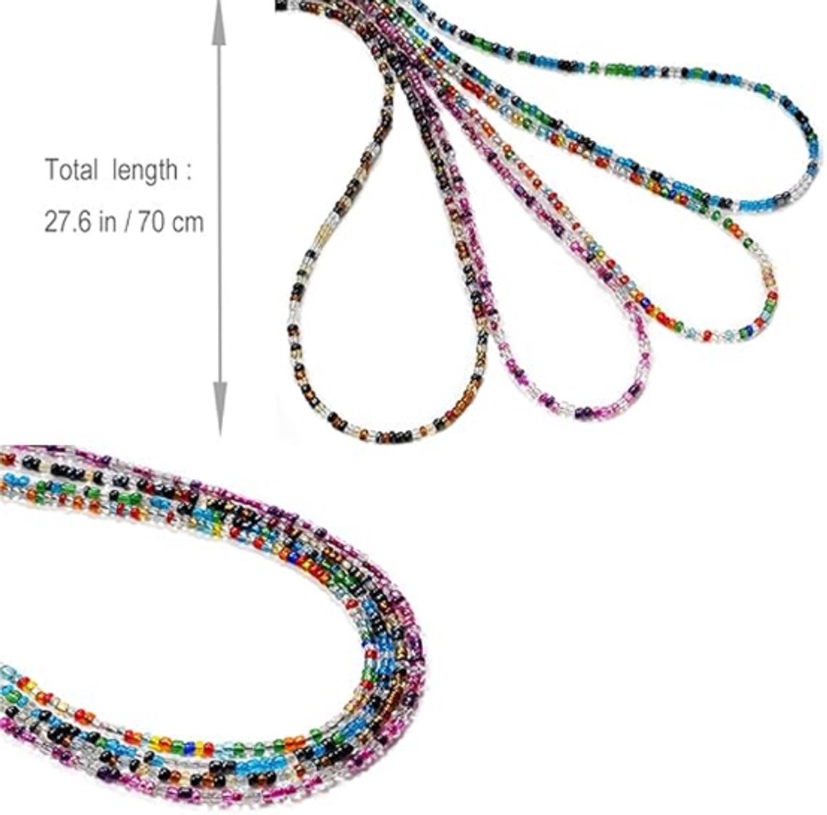 4 pieces - Glasses cord - Glasses chain - Sunglasses cord - Glasses chain - Glasses strap - 70CM - color - for men women - man-made pearl - Glasses Accessory โ image 4