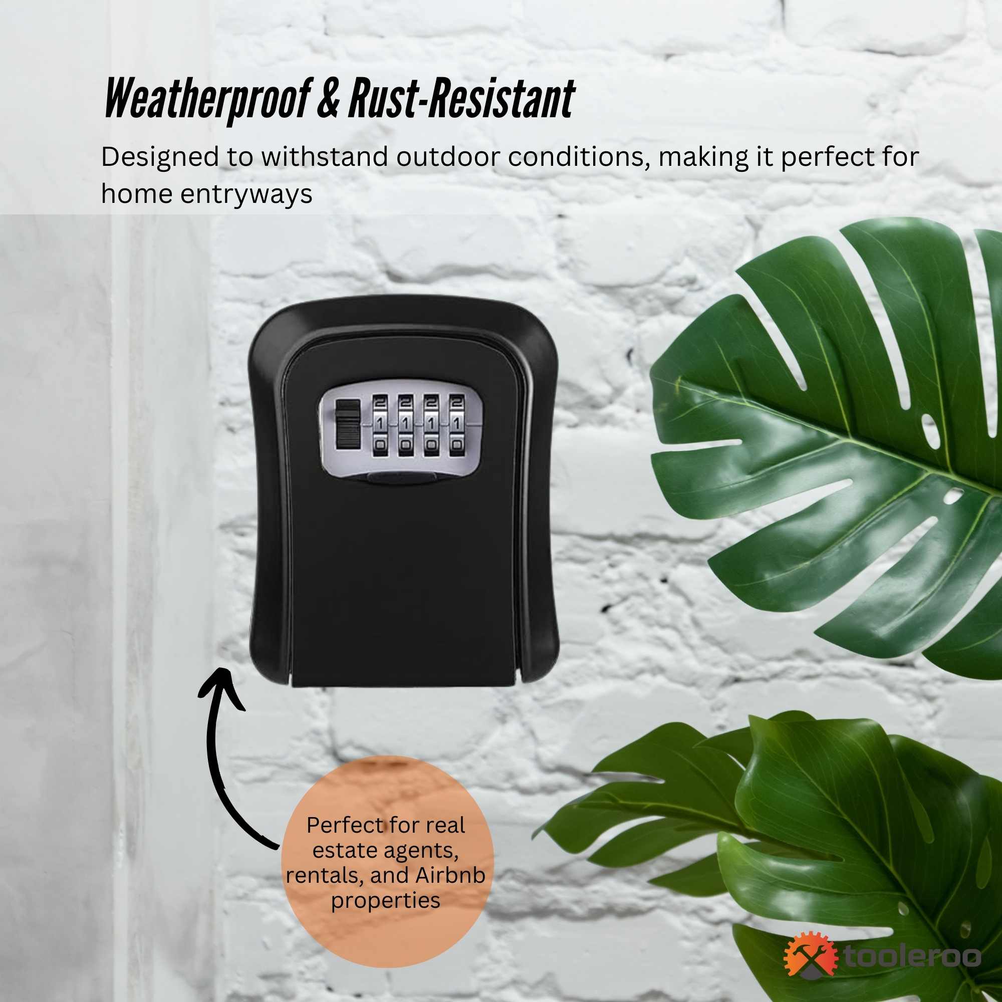 Tooleroo Wall Mount Key Lock Box โ 4-Digit Safe Weatherproof Secure Storage โ image 2