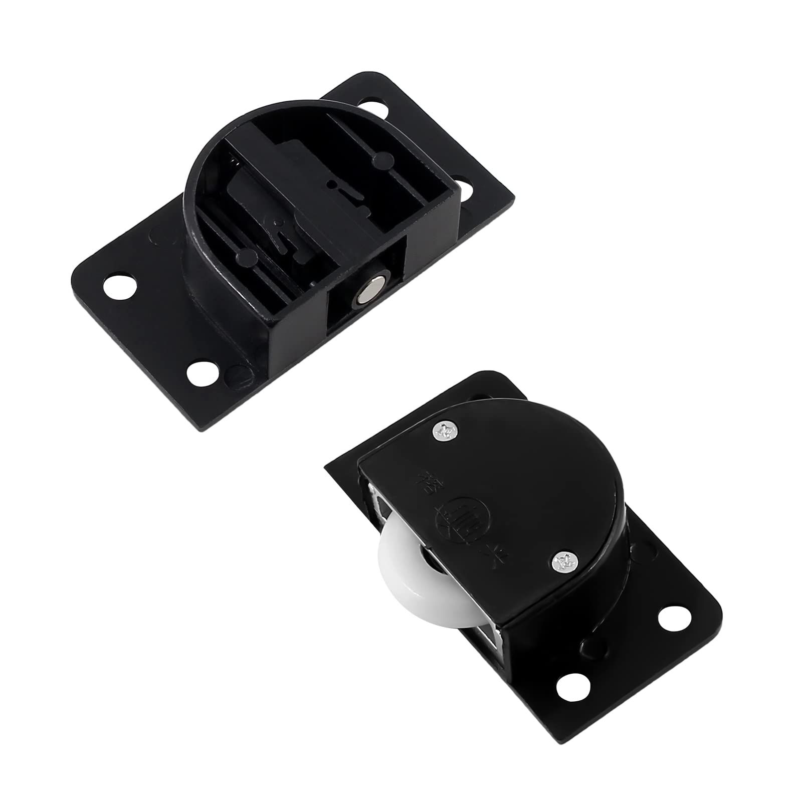 4 Pairs Sliding Door Pulley Plastic Sliding Door Roller for Cabinet Barn Door Wardrobe Closet(Black) โ image 4