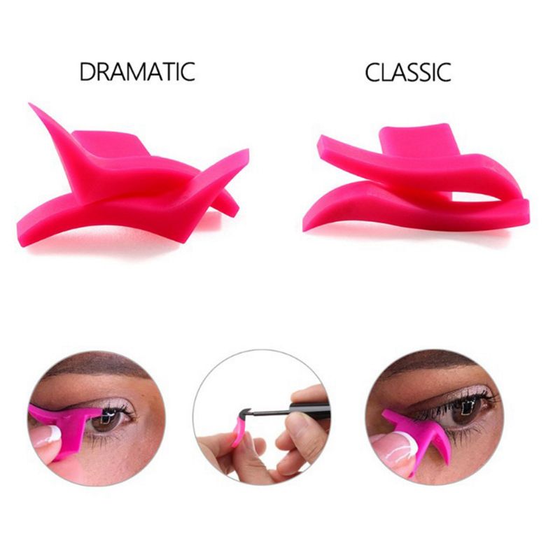 4Pairs of (classic style and dramatic syle) Silicon Wing Eyeliner Stamp Eyeshadow Stencil Models Wing Style Eye Liner Tool โ image 2
