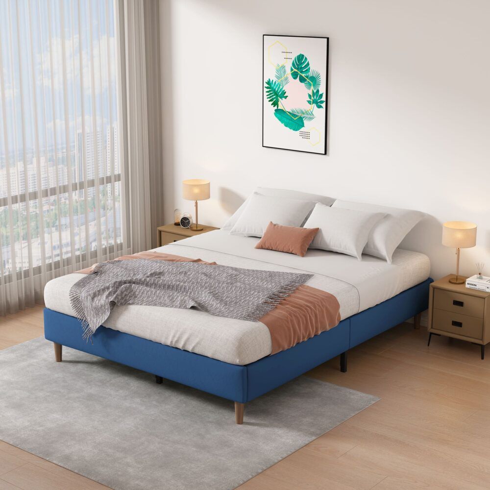 Velvet Blue Bed Frame – Single — image 5