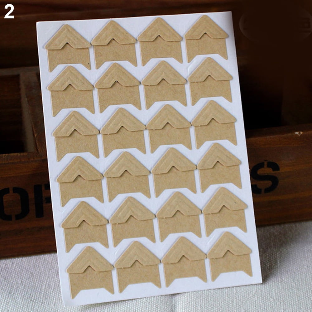 120Pcs Self-Adhesive Photo Frame Corner Sticker Craft Scrapbook Album Decor Silver Gold โ image 3