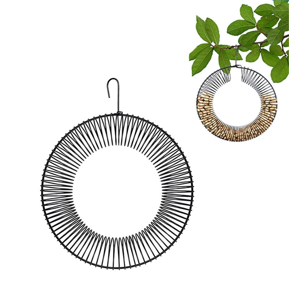 songbird Whole Peanut Black Wreath Feeder for Squirrels and Blue Jays Hanging Peanut Wreath Feeder, Round Metal Hanging Bird Feeder for Feeding Birds and — image 2