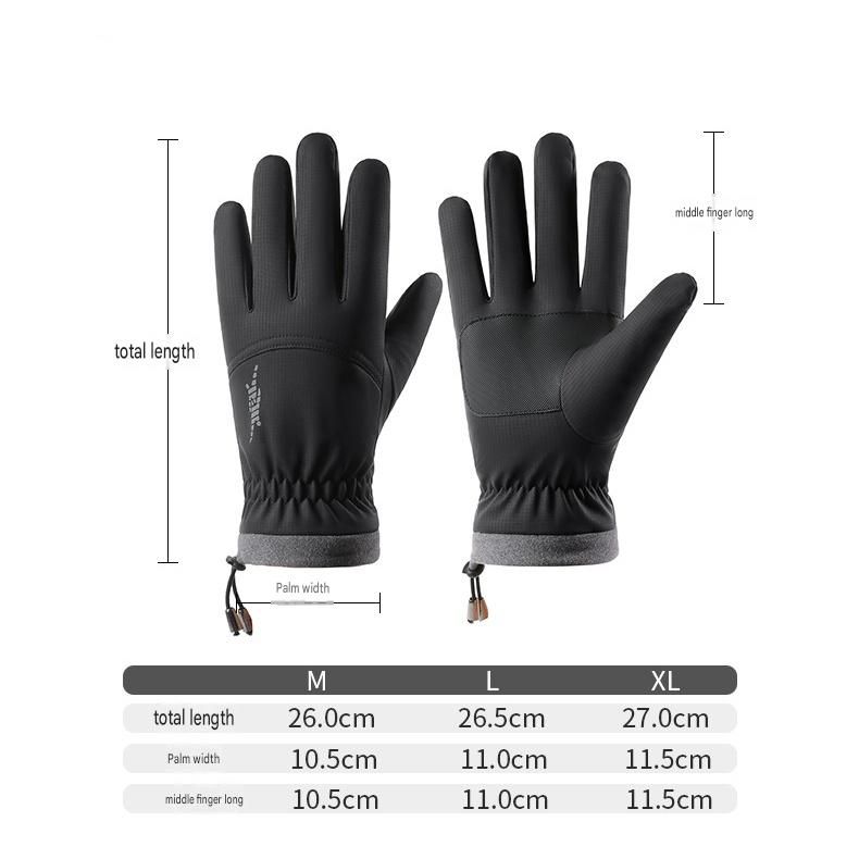 Men's Winter Thermal Ski Gloves, Waterproof Touch Screen Non-Slip Warm Gloves with Bag, Grey XL โ image 2