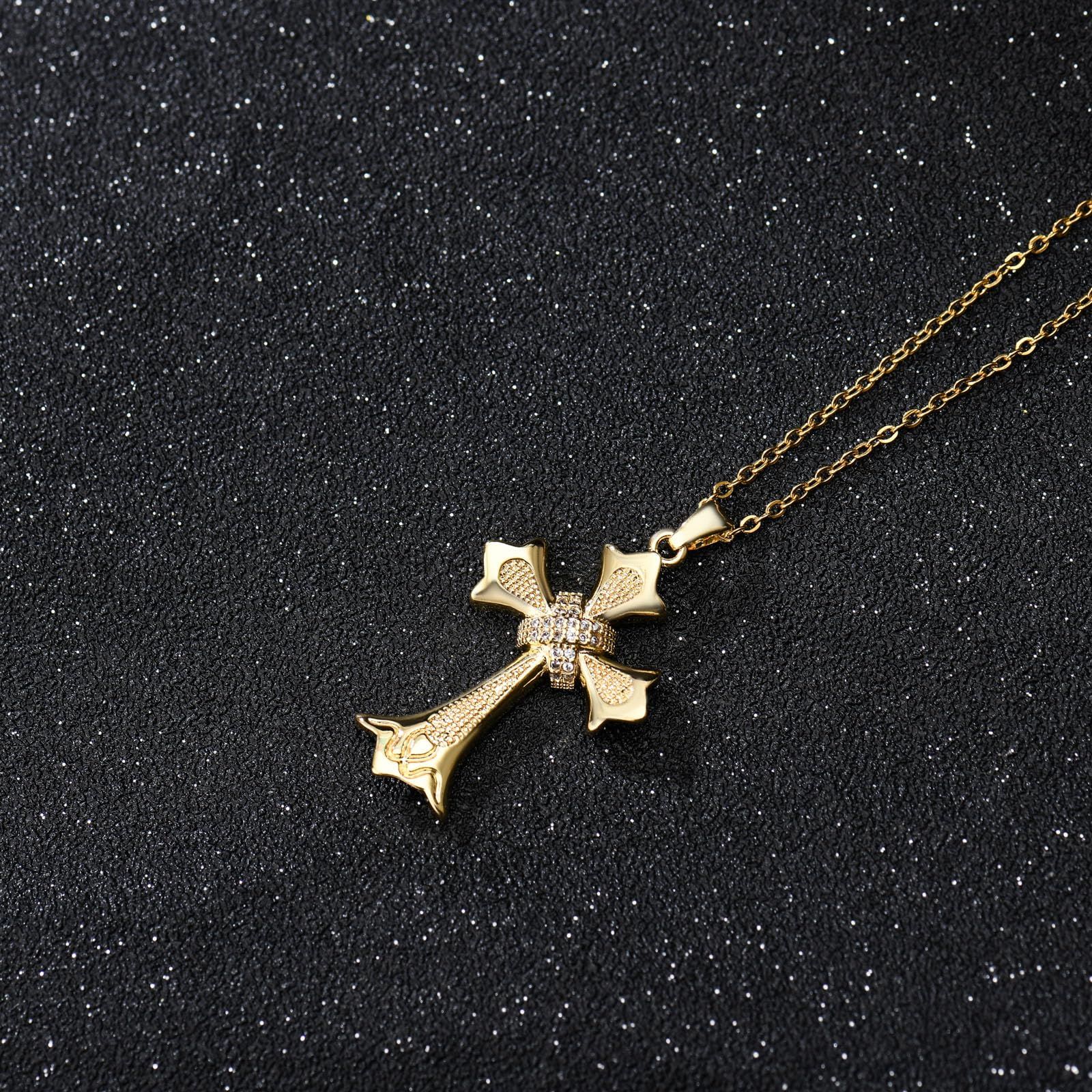 Cross Necklace for Women and Men,Adjustable Pendant Necklaces for Girls,Plated Hypoallergenic Jewelry Gifts for Women Trendy โ image 4