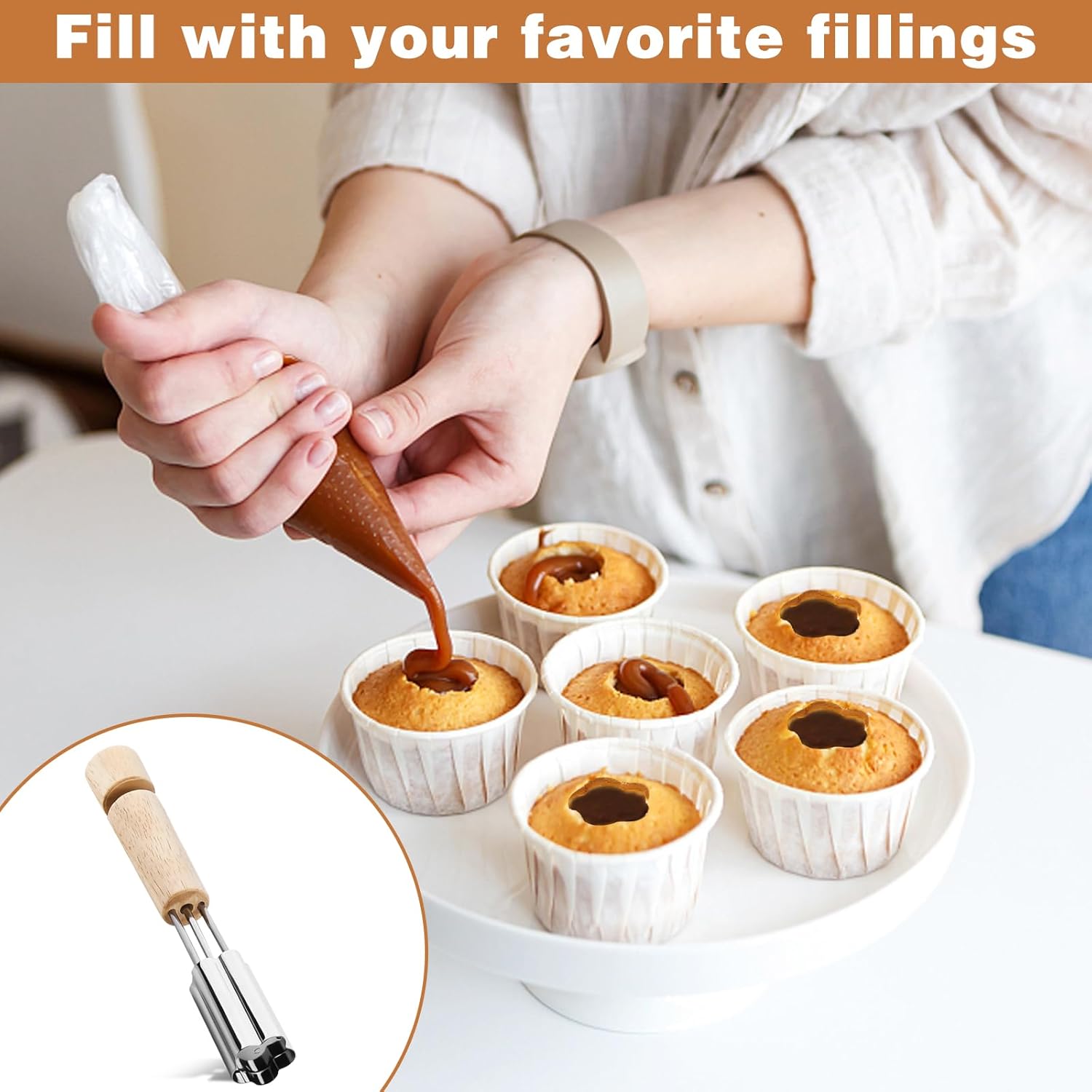 Cupcake Corer, Stainless Steel Cupcake Corer Tool Used for Cupcake Filler Tool Cake Cupcake Corer Tool Reusable Corer Tool Kitchen Cookie Baking Filling and — image 4